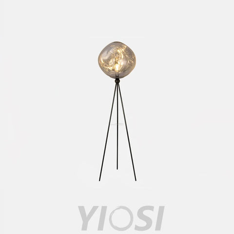 Lava Floor Lamp with Tripod - Charles, Gold & Gold, Lava, Rose Gold & Gold, Silver & Black, Smoke grey & Black-1-Yiosilamp