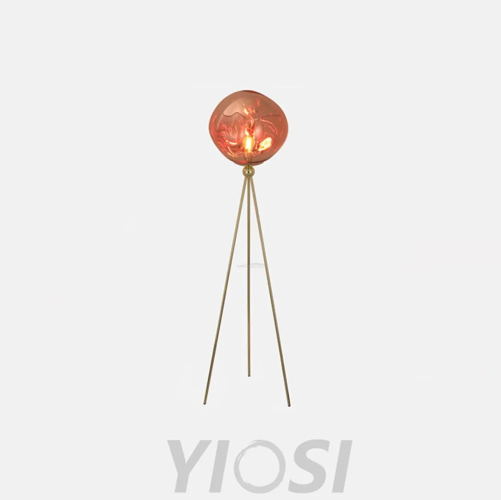 Lava Floor Lamp with Tripod - Charles, Gold & Gold, Lava, Rose Gold & Gold, Silver & Black, Smoke grey & Black-1-Yiosilamp