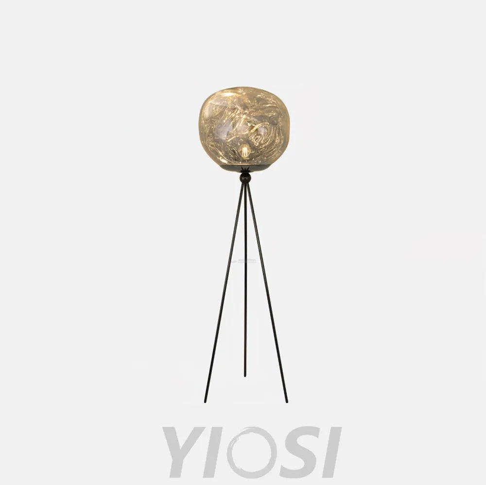 Lava Floor Lamp with Tripod - Charles, Gold & Gold, Lava, Rose Gold & Gold, Silver & Black, Smoke grey & Black-1-Yiosilamp