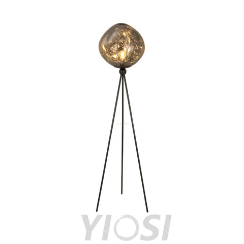 Lava Floor Lamp with Tripod - Charles, Gold & Gold, Lava, Rose Gold & Gold, Silver & Black, Smoke grey & Black-1-Yiosilamp