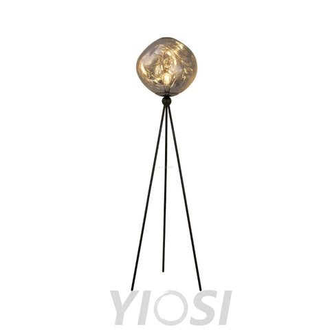 Lava Floor Lamp with Tripod - Charles, Gold & Gold, Lava, Rose Gold & Gold, Silver & Black, Smoke grey & Black-1-Yiosilamp