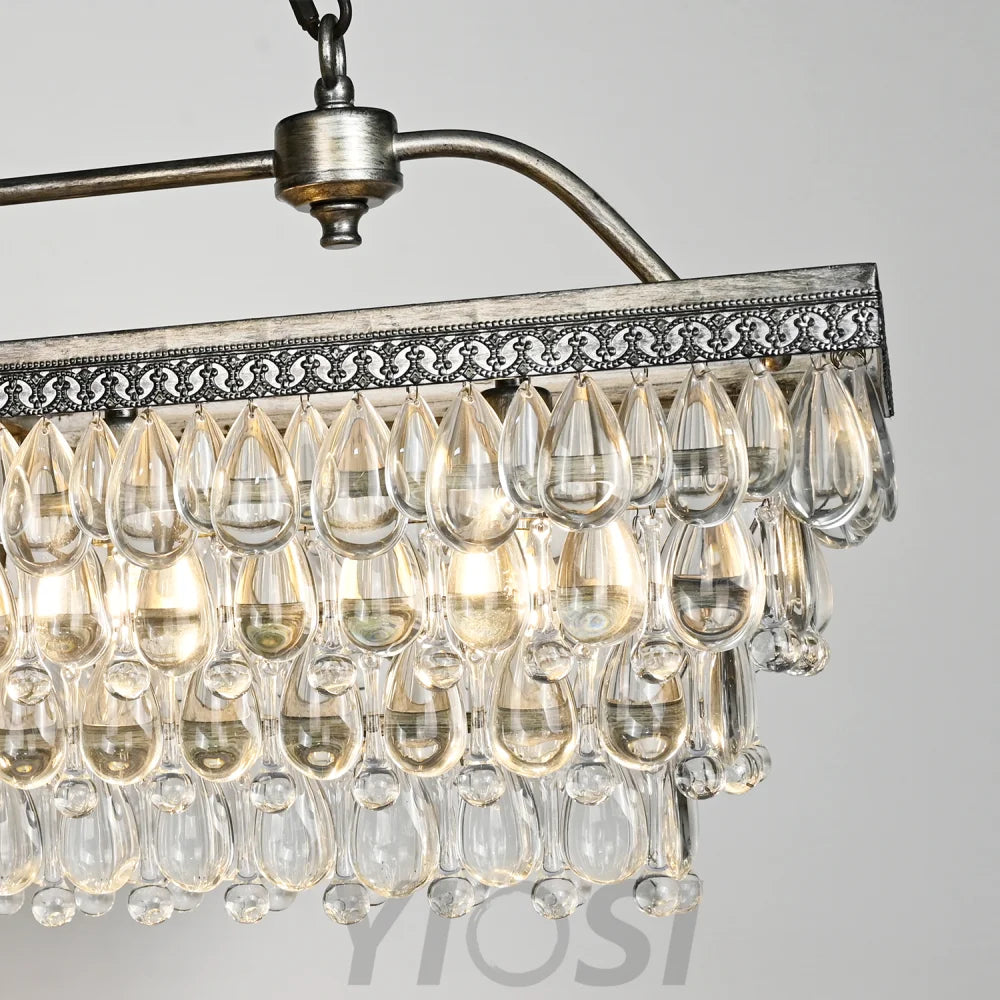 Lavinia Handmade Art Crystal Glass Clarissa Rectangular Chandelier