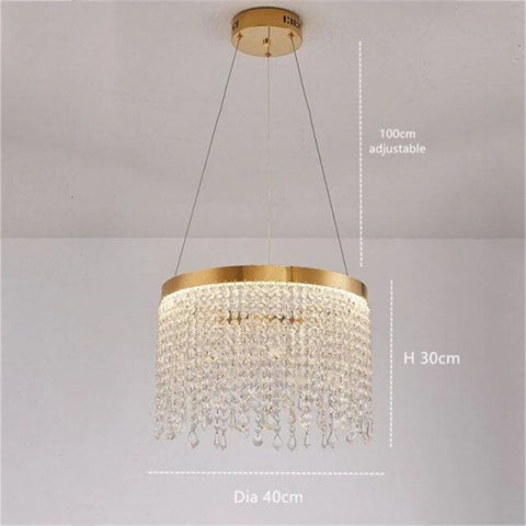 Leslie Modern Crystal Ring Round Chandelier 16’’ D