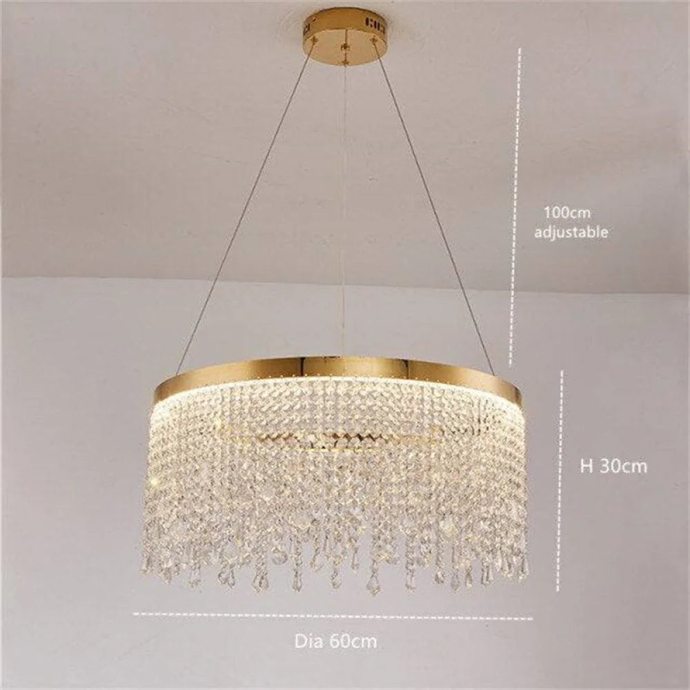 Leslie Modern Crystal Ring Round Chandelier 24’’ D