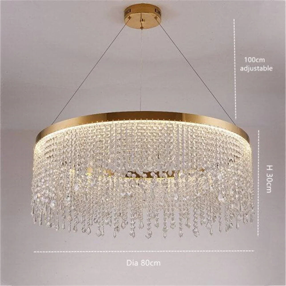 Leslie Modern Crystal Ring Round Chandelier 32’’ D