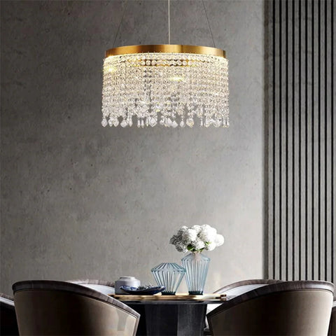 Leslie Modern Crystal Ring Round Chandelier