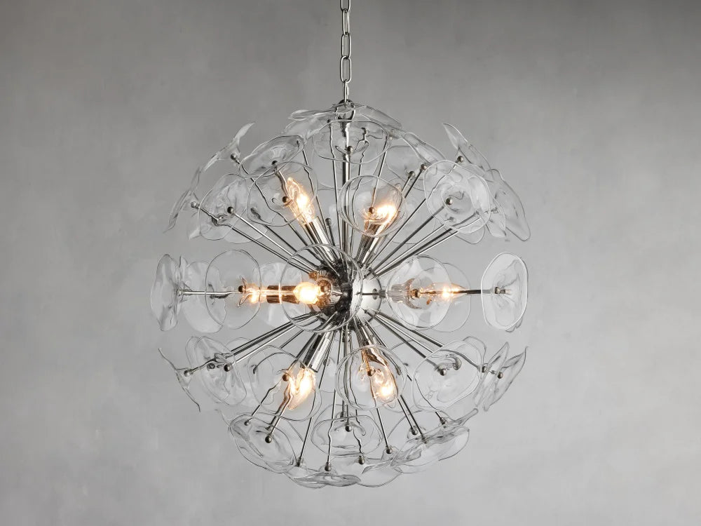 Lily Round Chandelier 25’’ 34’’ 43’’ Nickel / 8 Light