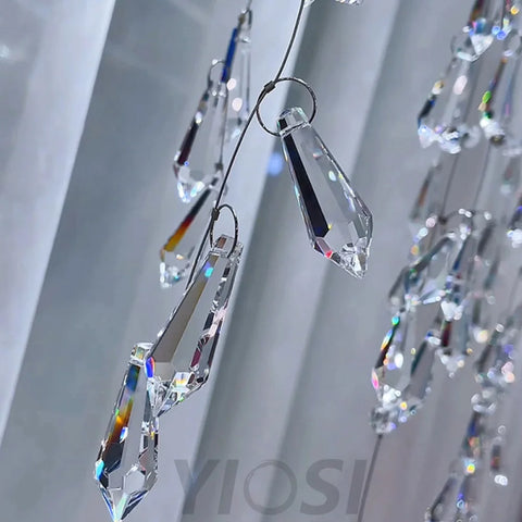 Linear Crystal Curtain Pendant Light Chandelier