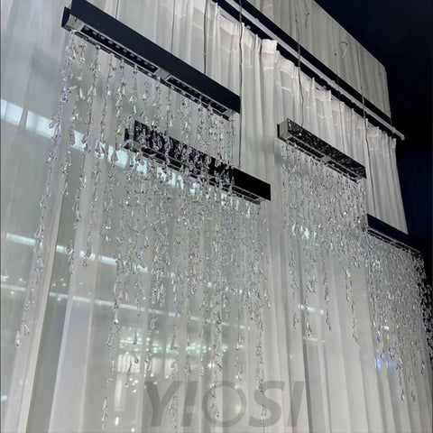 Linear Crystal Curtain Pendant Light Chandelier