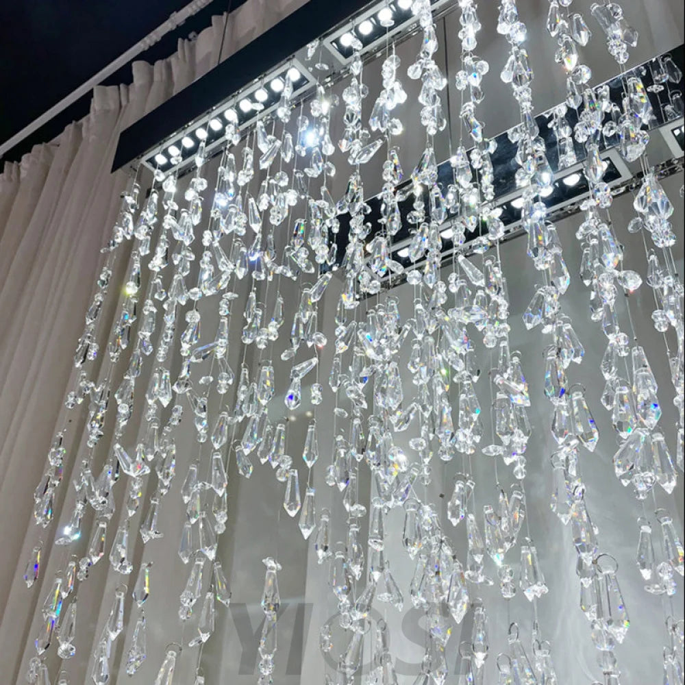 Linear Crystal Curtain Pendant Light Chandelier