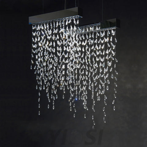 Linear Crystal Curtain Pendant Light Chandelier