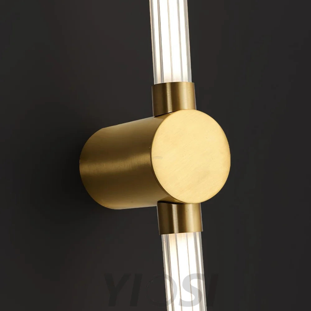 Linear LED Wall Sconce - Black, Brass, Ribbon-1-Yiosilamp