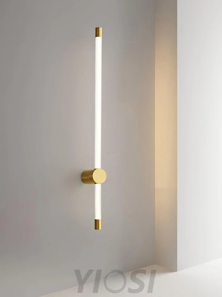 Linear LED Wall Sconce - Black, Brass, Ribbon-1-Yiosilamp