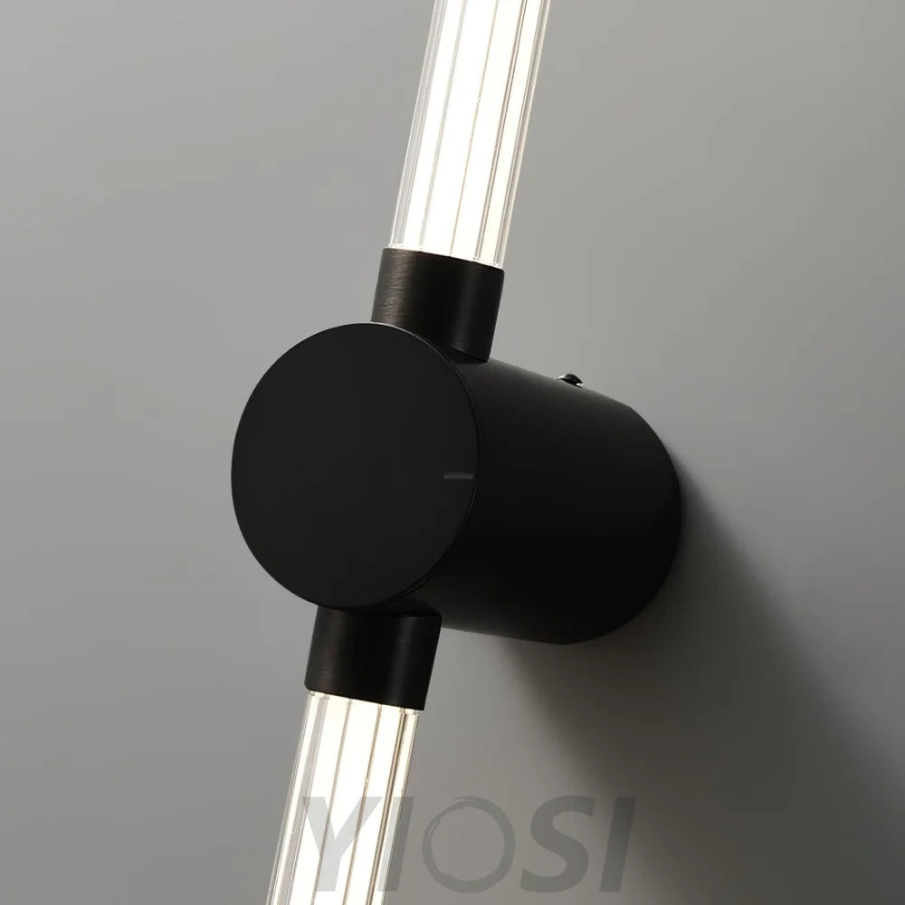 Linear LED Wall Sconce - Black, Brass, Ribbon-1-Yiosilamp