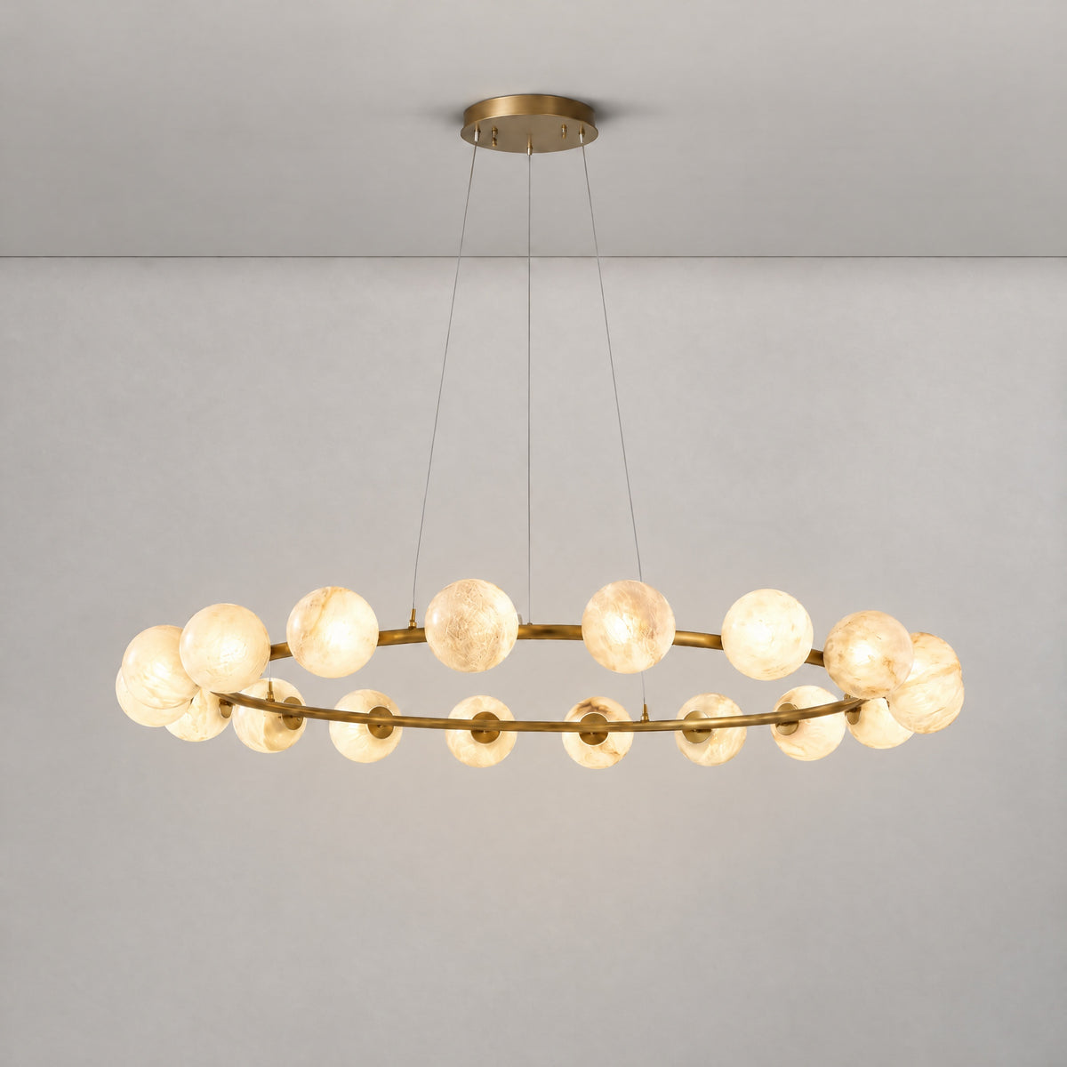 Linear Orb Pendant Alabaster