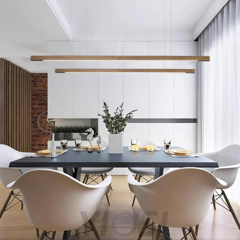 Linear Wooden Pendant - Bar-1-Yiosilamp