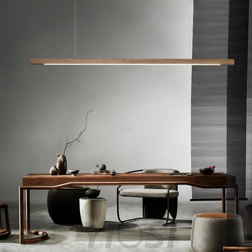 Linear Wooden Pendant - Bar-1-Yiosilamp