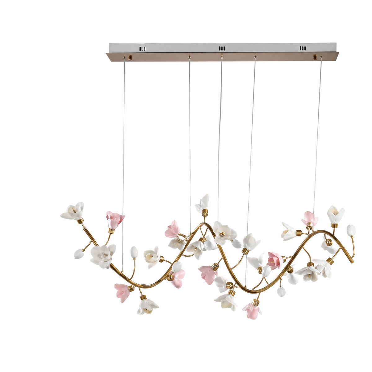 Lirio Brass Ceramic Chandelier — product photo
