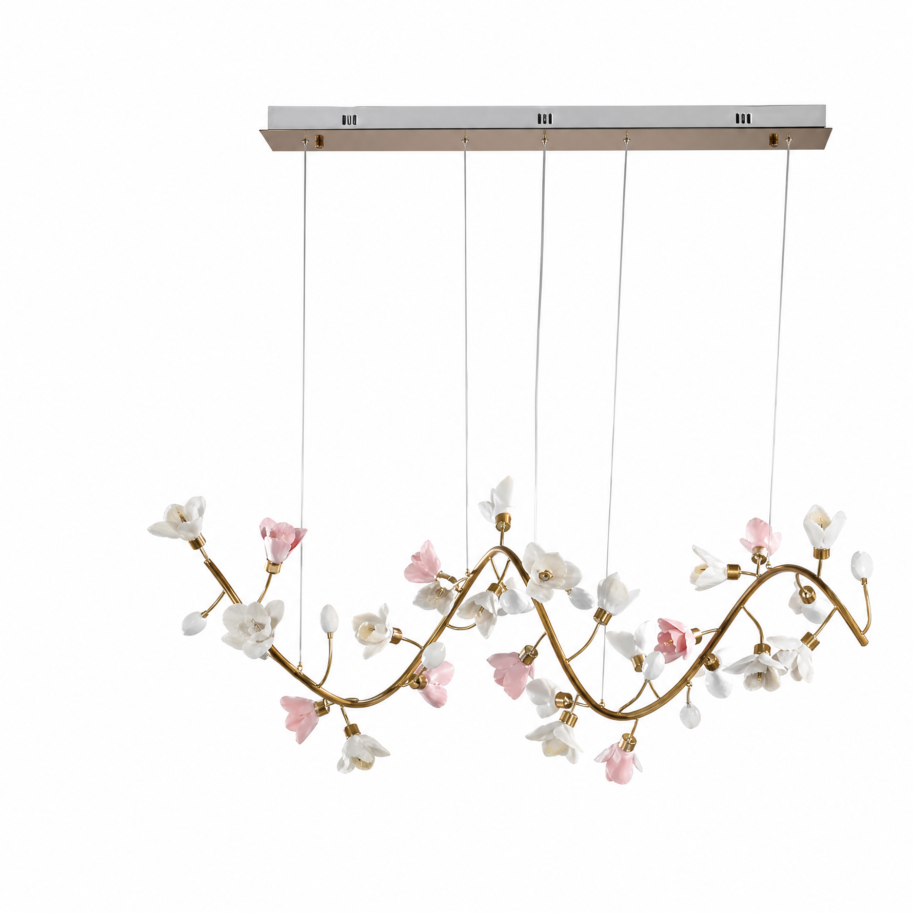 Lirio Brass Ceramic Chandelier — product photo