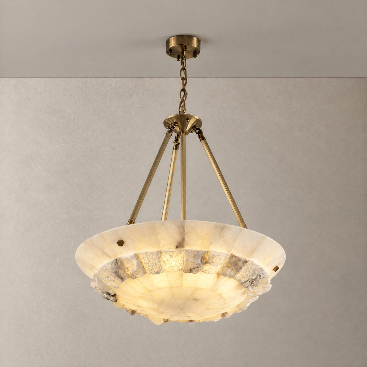 Lithmora Modern Brass Alabaster Pendant Light