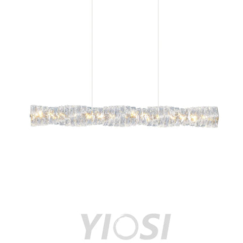 Long Crystal  Linear Pendant Light - Bar-1-Yiosilamp