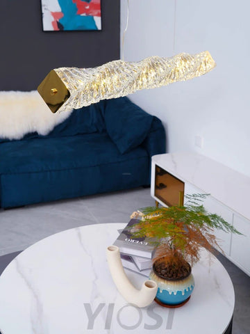 Long Crystal  Linear Pendant Light - Bar-1-Yiosilamp