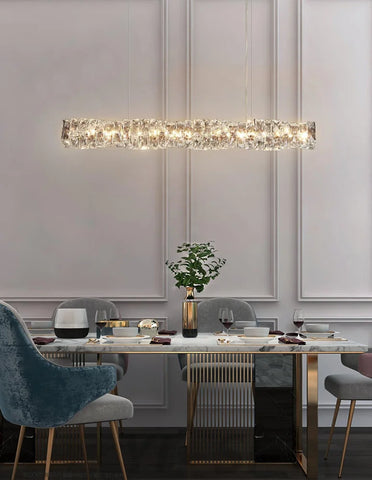 Long Crystal  Linear Pendant Light - Bar-1-Yiosilamp