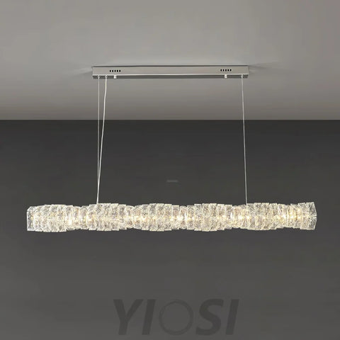 Long Crystal  Linear Pendant Light - Bar-1-Yiosilamp