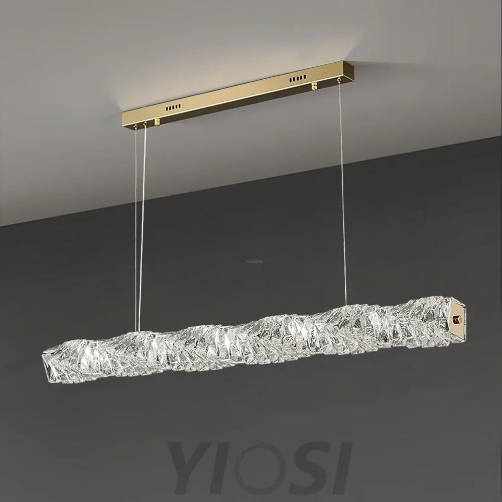 Long Crystal  Linear Pendant Light - Bar-1-Yiosilamp