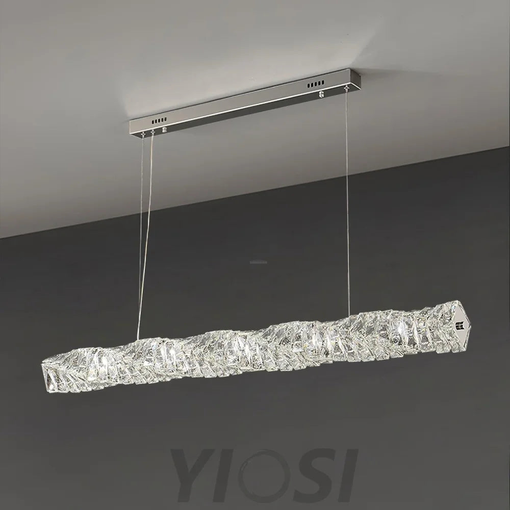 Long Crystal  Linear Pendant Light - Bar-1-Yiosilamp