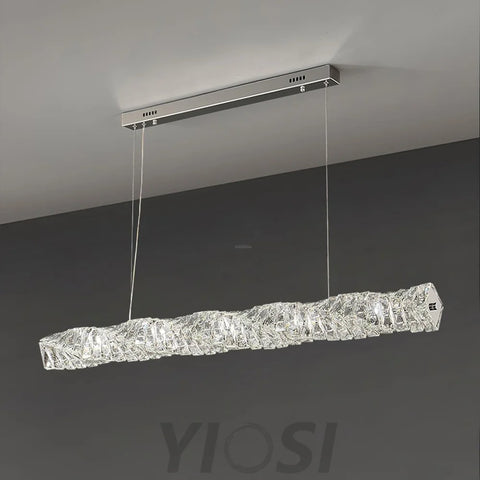 Long Crystal  Linear Pendant Light - Bar-1-Yiosilamp