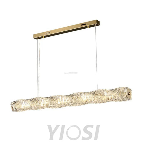 Long Crystal  Linear Pendant Light - Bar-1-Yiosilamp