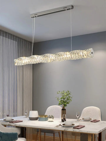 Long Crystal  Linear Pendant Light - Bar-1-Yiosilamp