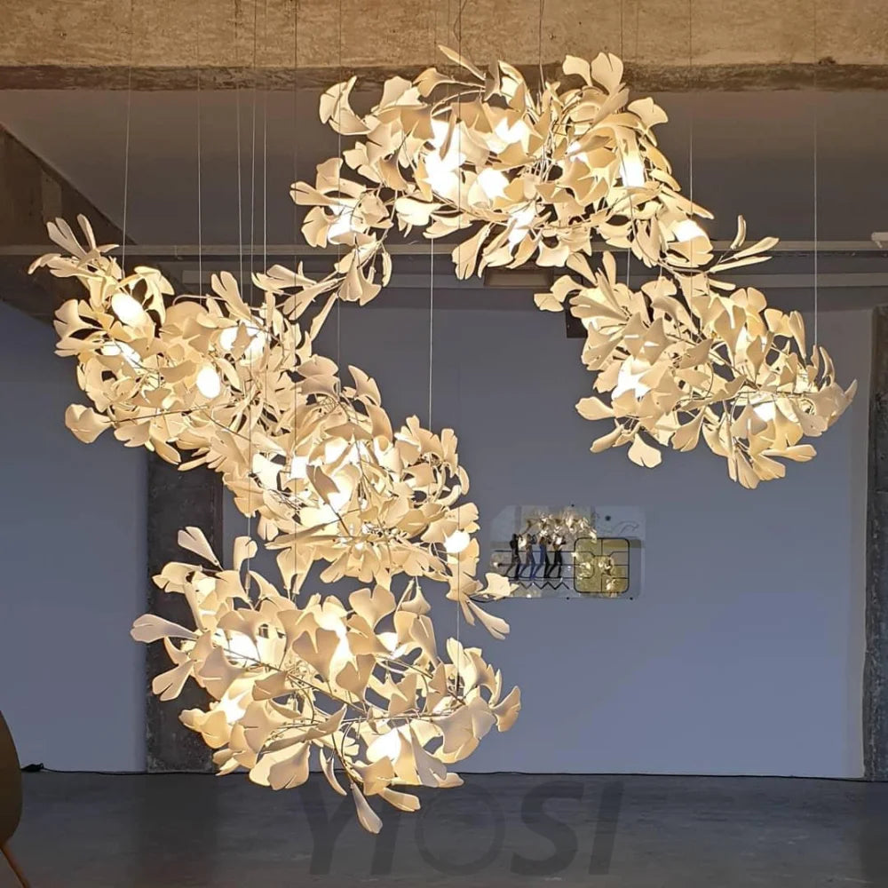 Long Gingko Chandelier Modern Large Branch