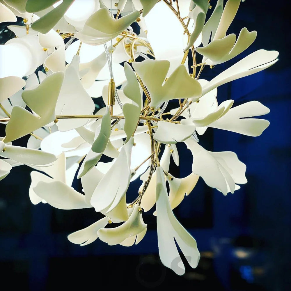 Long Gingko Chandelier Modern Large Branch