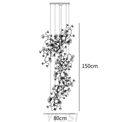 Long Gingko Chandelier Modern Large Branch