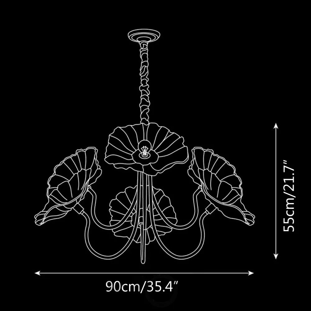 Lotus Leaf Glass Chandelier ∅ 35.4″ - Yiosilamp