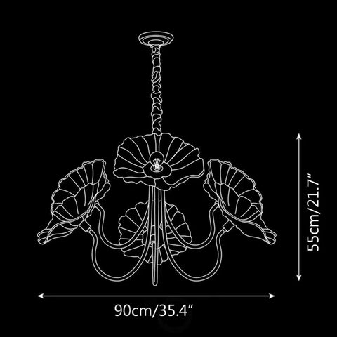 Lotus Leaf Glass Chandelier ∅ 35.4″ - Yiosilamp