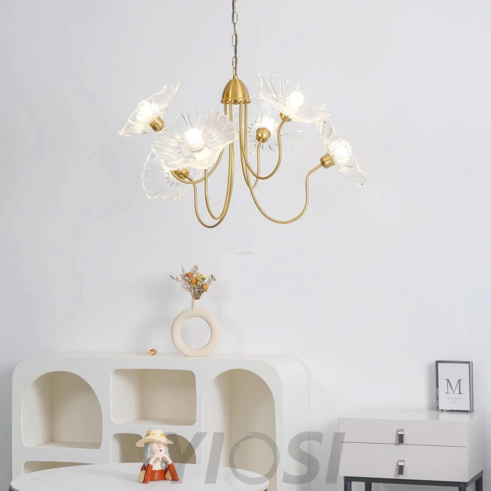 Lotus Leaf Glass Chandelier ∅ 35.4″ - Yiosilamp