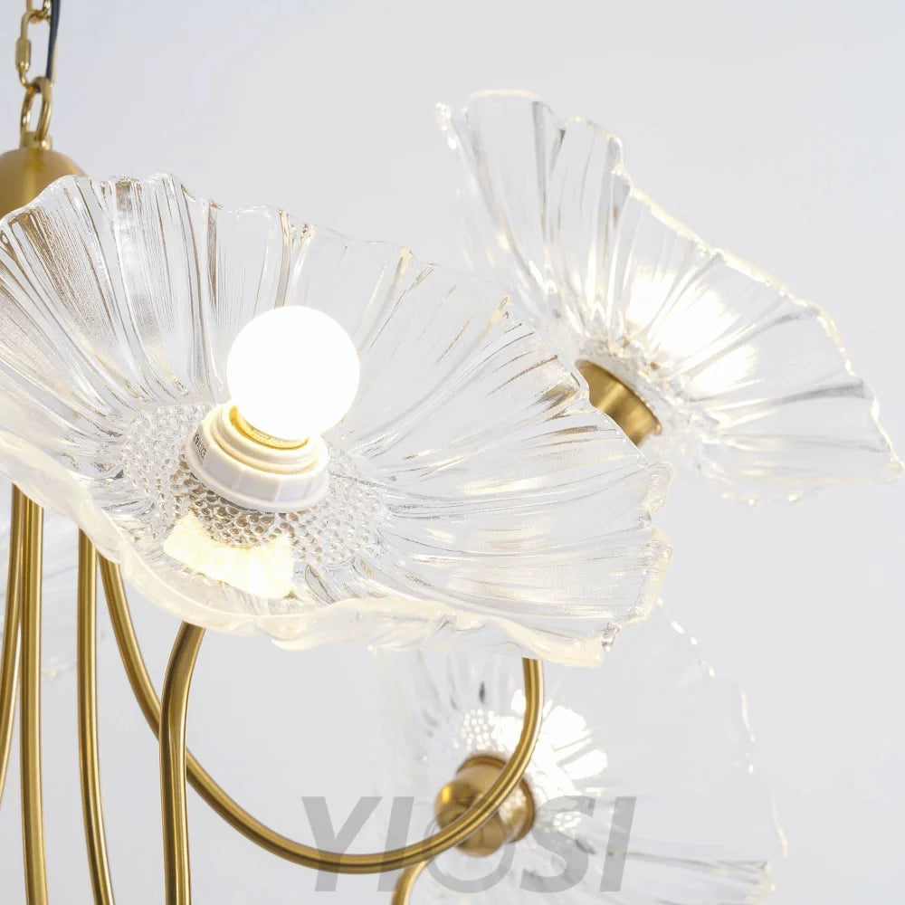 Lotus Leaf Glass Chandelier ∅ 35.4″ - Yiosilamp