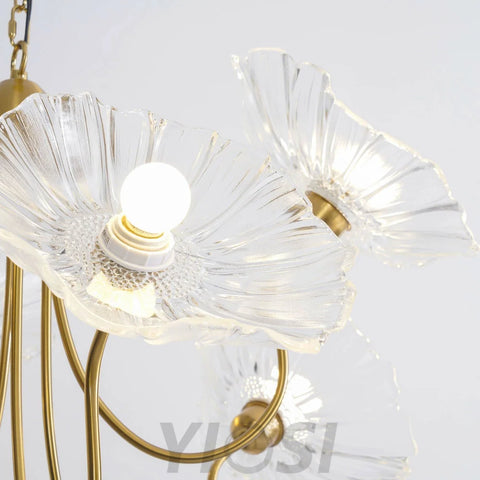 Lotus Leaf Glass Chandelier ∅ 35.4″ - Yiosilamp