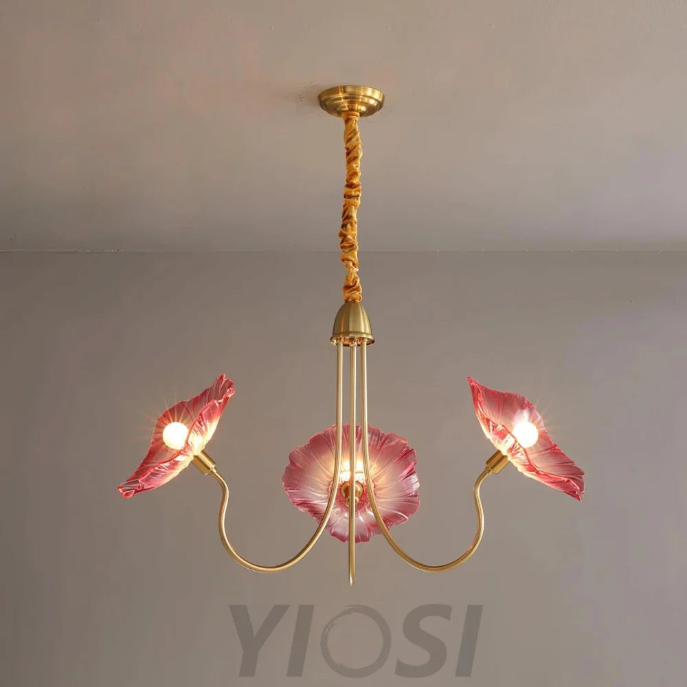 Lotus Leaf Glass Chandelier ∅ 35.4″ - Yiosilamp