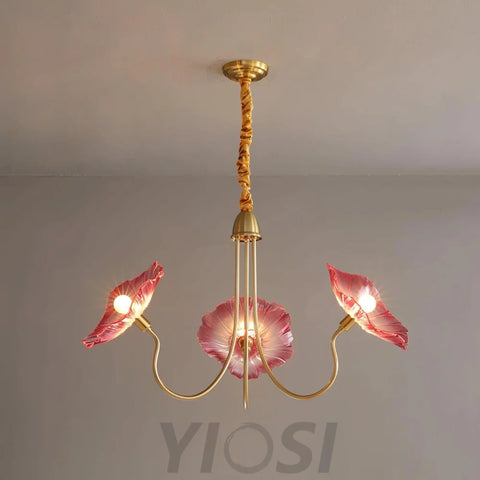 Lotus Leaf Glass Chandelier ∅ 35.4″ - Yiosilamp