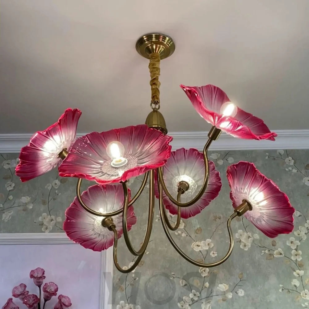 Lotus Leaf Glass Chandelier ∅ 35.4″ - Yiosilamp