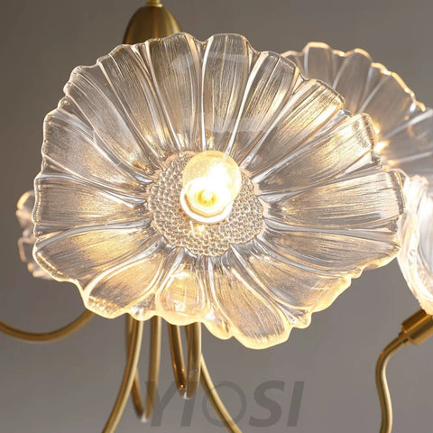 Lotus Leaf Glass Chandelier ∅ 35.4″ - Yiosilamp