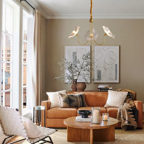 Lotus Leaf Glass Chandelier ∅ 35.4″ - Yiosilamp