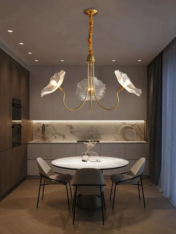 Lotus Leaf Glass Chandelier ∅ 35.4″ - Yiosilamp