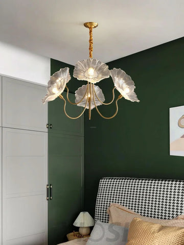 Lotus Leaf Glass Chandelier ∅ 35.4″ - Yiosilamp