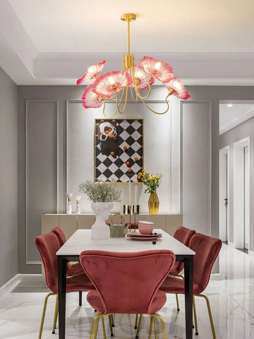 Lotus Leaf Glass Chandelier ∅ 35.4″ - Yiosilamp