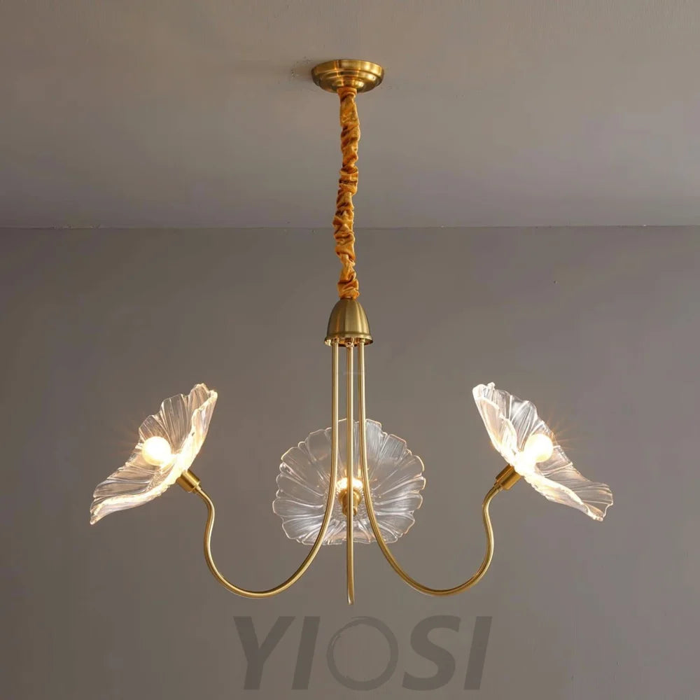 Lotus Leaf Glass Chandelier ∅ 35.4″ - Yiosilamp